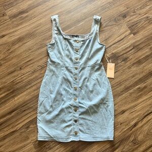 Denim Button-Down Dress